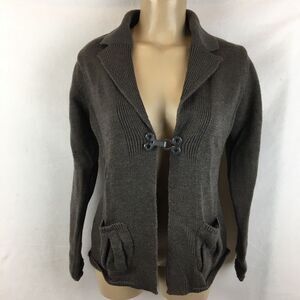 Hekla & Co Brown Italian Wool Blend Long Sleeve Ribbed Sweater M